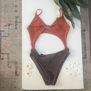Two-Tone Twist Front Bikini